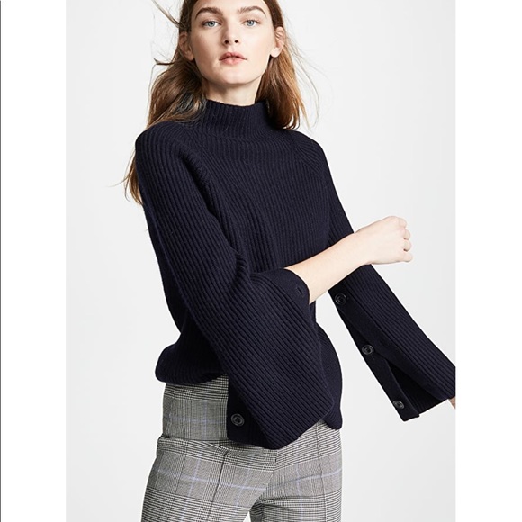 Vince Sweaters - nwt vince buttoncuff funnelneck sweater